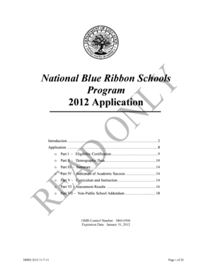 2012 National Blue Ribbon Schools Program Application