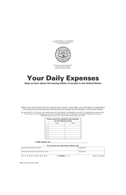 US Census Bureau Consumer Expenditure Survey Form