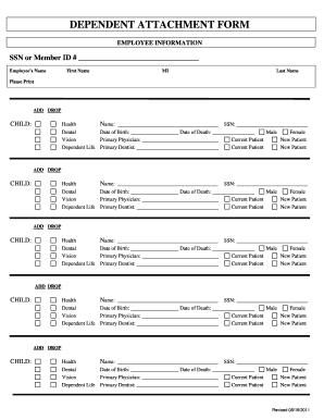Employee Dependent Attachment Form
