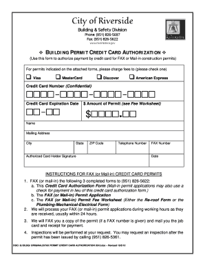 Building Permit Credit Card Authorization