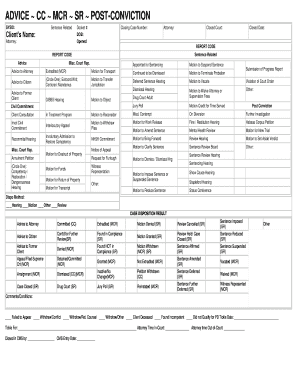 Post-Conviction Legal Advice Form