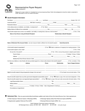 Representative Payee Request Form