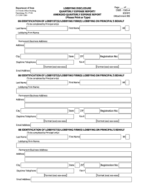Pennsylvania Lobbying Disclosure Quarterly Expense Report