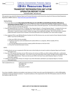 California TRU Operator Report Form