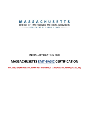 Massachusetts EMT-Basic Certification Application