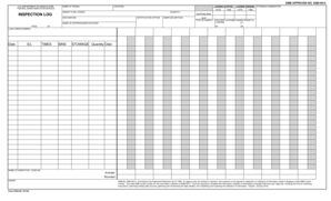 USDA Inspection Log Form FGIS-921