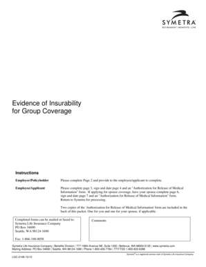 Evidence of Insurability for Group Coverage