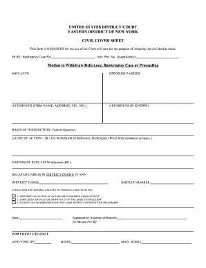 Motion to Withdraw Reference