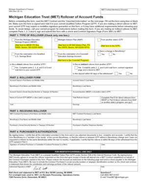 Michigan Education Trust Rollover Form