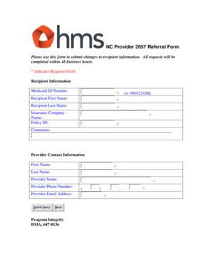 NC Provider 2057 Referral Form