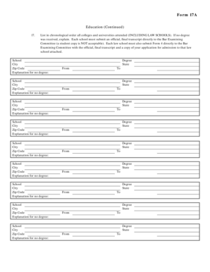Form 17A - Education Background