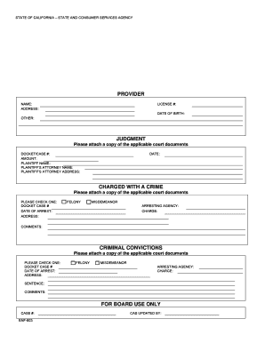 California Court Clerk Reporting Form