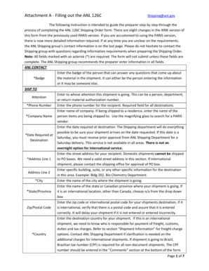 ANL 126C Shipping Order Form