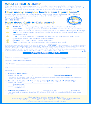 Call-A-Cab Application Form