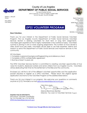 Los Angeles County DPSS Volunteer Application
