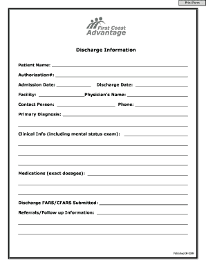 Patient Discharge Form