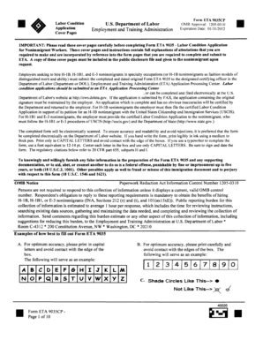Form ETA 9035 Labor Condition Application