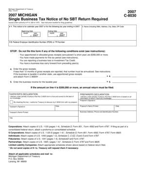 Michigan C-8030 Form