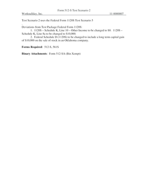 Oklahoma Small Business Form 512-S