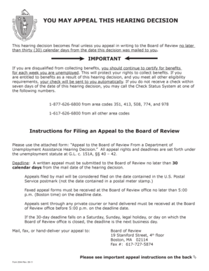 Appeal to the Board of Review