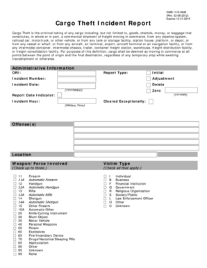 Cargo Theft Incident Report