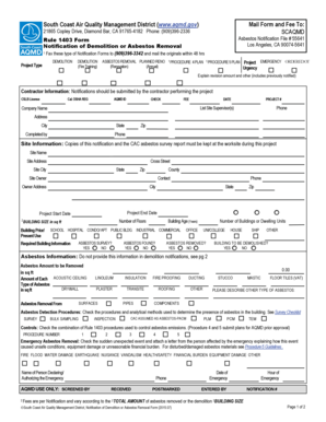 Asbestos Notification Form