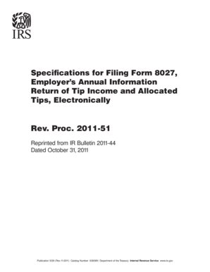 Form 8027 Filing Specifications