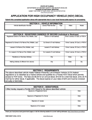 Florida HOV Decal Application