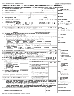 California Application for Cash Aid, Food Stamps, and Medi-Cal