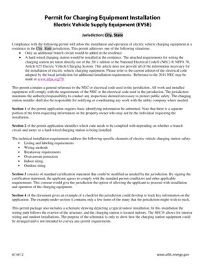 Electric Vehicle Charging Equipment Permit