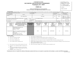 Form 144 Notice of Proposed Sale of Securities