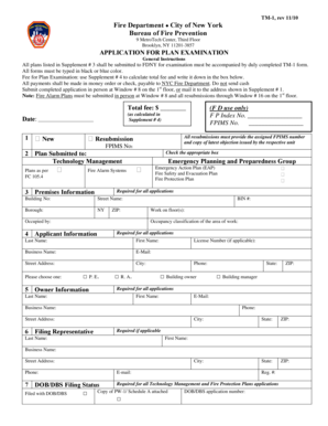 NYC Fire Department Plan Examination Application