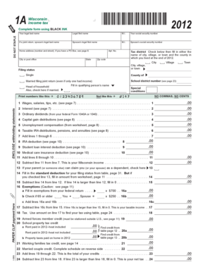 Wisconsin Income Tax Form 1A