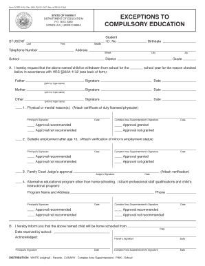 Hawaii Student Withdrawal Form