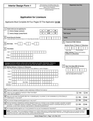 Interior Design Licensure Application