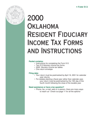 Oklahoma Form 513 Resident Fiduciary Income Tax Return