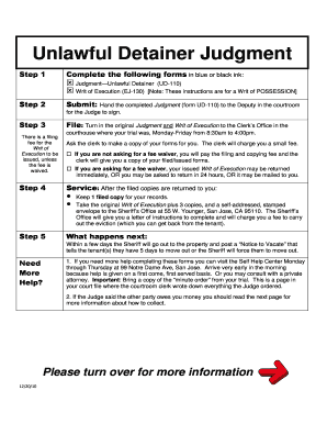 California Unlawful Detainer Judgment