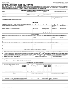Formulario de Información del Solicitante