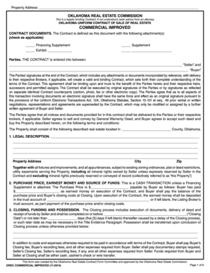 Oklahoma Commercial Real Estate Sale Contract