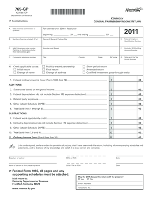 Kentucky General Partnership Income Return