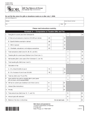 Louisiana Gift Tax Return Form LA 709
