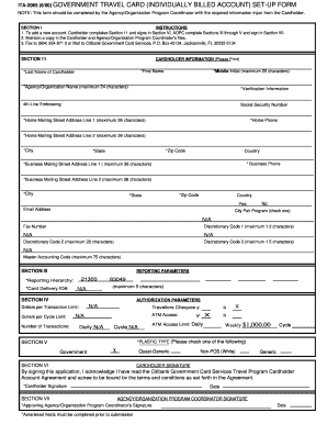 Government Travel Card Setup Form