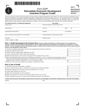 Massachusetts EDIP Credit Revenue Form
