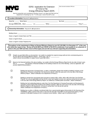 Application for Extension of Time to File Energy Efficiency Report