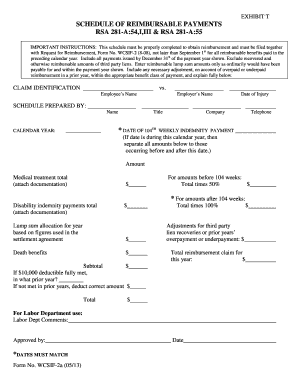 Schedule of Reimbursable Payments