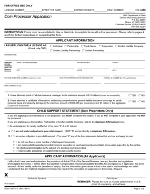 Coin Processor License Application