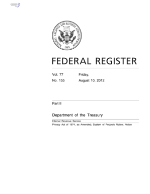 IRS Privacy Act System of Records Notice