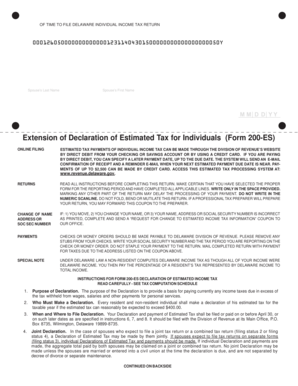Delaware Form 1027 Tax Extension Application