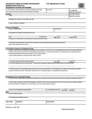 OSHA 200 Log and Summary of Occupational Injuries and Illnesses