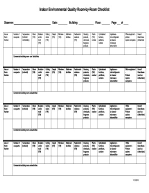 Indoor Environmental Quality Room-by-Room Checklist
